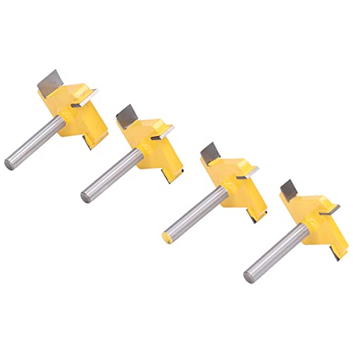 Spoilboard -Router -Bit Set für Holzbearbeitung, 4 Flöte Rabbiner Slot und Grooving Werkzeug mit /4in Shank von Yctze