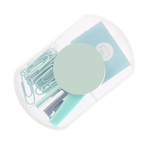 Tragbarer E Stapler für Büro und Schule - Kompakt, Stilvoller Minz -G -Design mit Grundnahrungsmitteln und Clips (#1) von Yctze