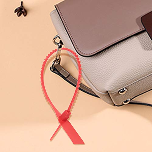 Yctze 100pcs Red Plastic Dispositable Reißverschluss - Selbstverriegelungsetikett -Tags für Schuhe, Taschen und Kleidung Ideal für Logistik, Einzelhandel und Transport (Rot) von Yctze