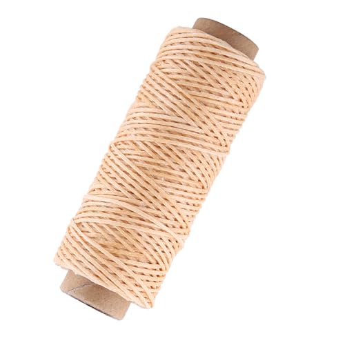 Yctze 150D 50 M Gewachstes Nähgarn, 1 Stück Nylon für Lederschuhhandwerk, Handnähen, 1 Mm Dickes Garn, Gewachstes Garn für Lederstreifen (Originalfarbe) von Yctze