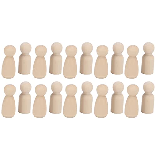 Yctze 20pcs Hölzerne Peg-Puppen für DIY Fing Toy Nons Art Projects (43 mm gemischtes Kleid für Männer und Frauen) von Yctze