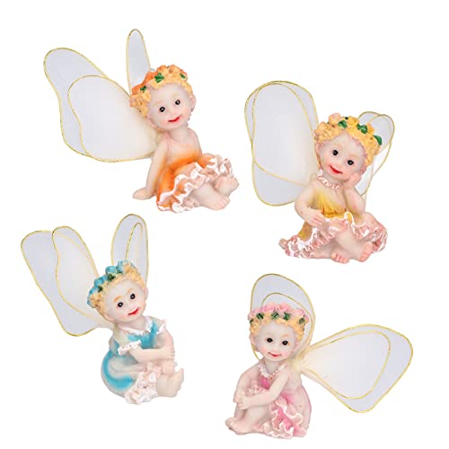 Yctze 4pcs Farbenfrohe Blumenfairies Figuren - Harzgarten und Haus Ornamente, Mikrolandschaftsdekorationen Yctze 4pcs Farbenfrohe Blumenfairies Figuren - Harzgarten und Haus Ornamente, Mikrolandschaftsdekorationen von Yctze