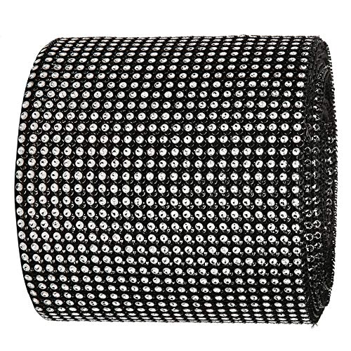 Yctze 9m 24 Zeilen Strassnetzband für Hochzeits- und Kleidungsdekoration (BLACK) von Yctze