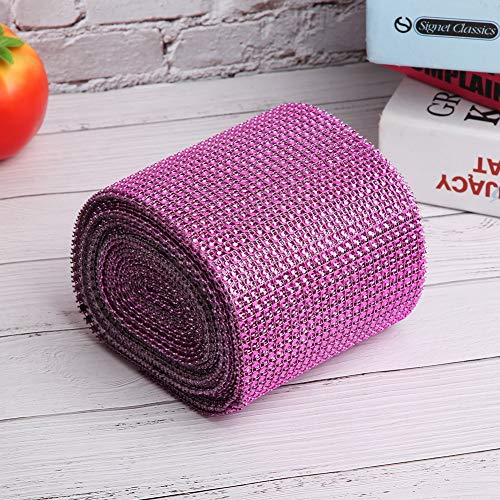 Yctze 9m 24 Zeilen Strassnetzband für Hochzeits- und Kleidungsdekoration (PURPLE) von Yctze