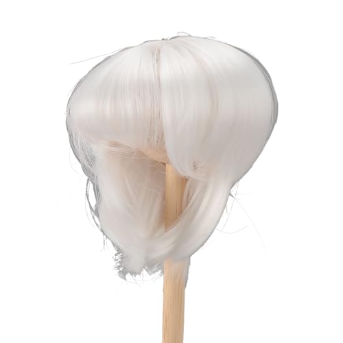Yctze Creme BL Kurze Gerade Puppenperücken für /4 Puppen, Synthetisches Haar, Weiche Seide, 8,5 ° (White) von Yctze