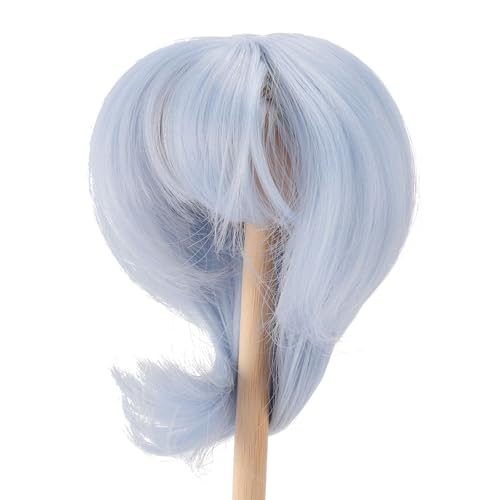 Yctze Creme BL Kurze Gerade Puppenperücken für /4 Puppen, Synthetisches Haar, Weiche Seide, 8,5 ° (hellblau) von Yctze