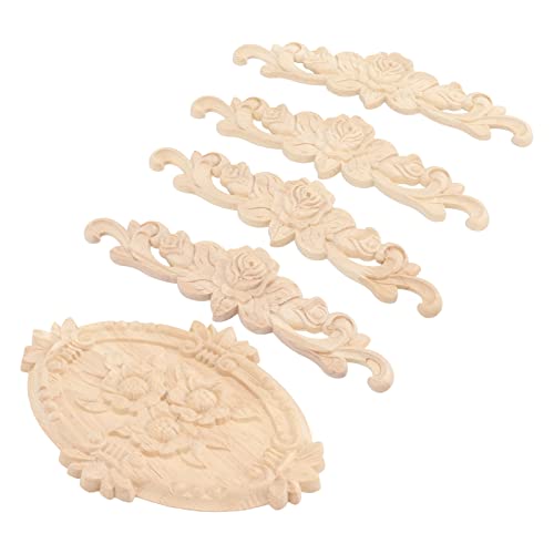 Yctze Exquisite Holzapplikationen, Dekorative Holz Geschnitzte Ecke für Schranktür, 5 Packung Einzigartiger Gummi -Holzdesigns für Elegantes Heimdekor Yctze Exquisite Holzapplikationen, Dekorative Holz Geschnitzte Ecke für Schranktür, 5 Packung Einzigartiger Gummi -Holzdesigns für Elegantes Heimdekor von Yctze