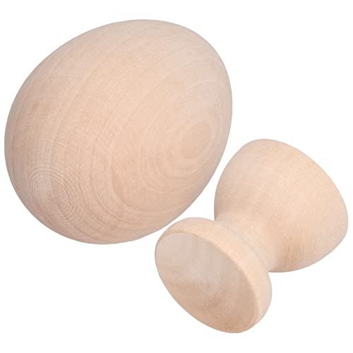 Yctze Hölzerne Unbemalten Ostereier für, die DIY -Projekte mit Eierbecher -Halter Basteln (Gewöhnliches Ei) von Yctze