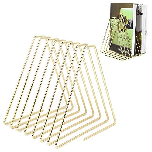 Yctze Innovative Flexible Faltmetall -Buchendständer Organisator für Schreibtisch - Verstellbarer Buchhalter für Schule, Büro, Heimnutzung und Mehr (GOLD) von Yctze
