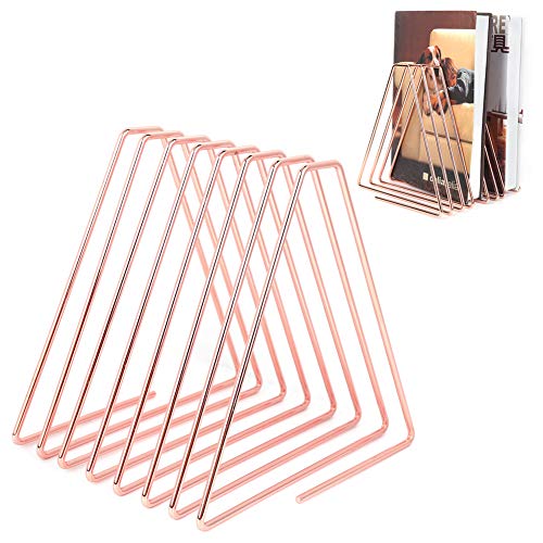 Yctze Innovative Flexible Faltmetall -Buchendständer Organisator für Schreibtisch - Verstellbarer Buchhalter für Schule, Büro, Heimnutzung und Mehr (Roségold) von Yctze