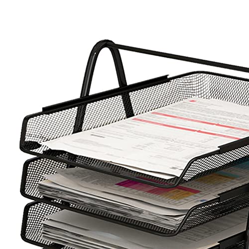 Yctze Office Desk Dokumentablett - Stylish Mesh Letter Shelf Holder für & Briefpapier in Metal für Zuhause, Studium oder Schule (3-stöckig) von Yctze