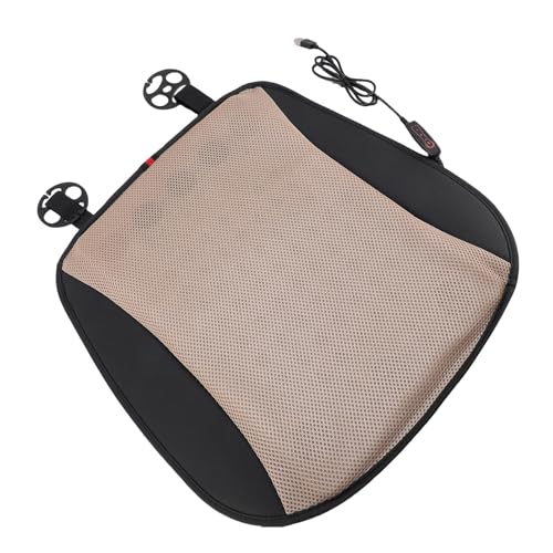 Yctze USB-Kühlpad Fürs Auto, Belüftetes Kühlkissen Fürs Auto, USB-betrieben, Strickstoff, Leder, 3 Temperatureinstellungen für SUV, LKW, Van, Wohnmobil (Sitzkissen) von Yctze
