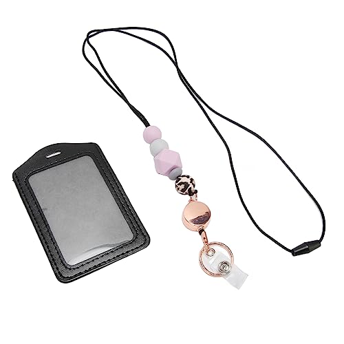 Yctze YCTZE Silicon Retractable Perlen Lanyard mit Transparentem ID -Inhaber - Mehrzweck Abzeicheninhaber für Studenten und Büroangestellte (Lila E) von Yctze