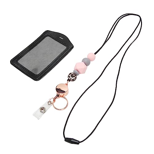 Yctze YCTZE Silicon Retractable Perlen Lanyard mit Transparentem ID -Inhaber - Mehrzweck Abzeicheninhaber für Studenten und Büroangestellte (Rosa C) von Yctze