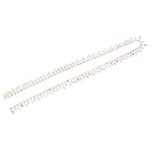 Yctze YCTZE -Strasskette 2,3 Cm Breit - 1 Yard Glitzernde DIY Handwerkskette für Kleidung, Dekorationen, Hochzeit und Partys (AB-Farbe) von Yctze
