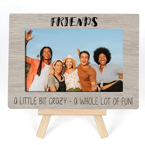 Bilderrahmen mit Aufschrift "Best Friends", "Friends A Little Bit Crazy A Whole Lot Of Fun", Geschenk für beste Freunde, beste Freunde, Geburtstagsgeschenke, Tisch-Bilderrahmen mit Staffelei (A37) von Ycyfckdr