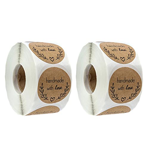 YdseozOA 1000 Stück Selbstklebende Aufkleber, Etiketten, Kraftpapier, handgefertigt mit Liebe, runde Backaufkleber, Etiketten, Rollendekoration, Keksdosen, selbstgemachte Geschenke, Umschläge usw YdseozOA 1000 Stück Selbstklebende Aufkleber, Etiketten, Kraftpapier, handgefertigt mit Liebe, runde Backaufkleber, Etiketten, Rollendekoration, Keksdosen, selbstgemachte Geschenke, Umschläge usw von YdseozOA