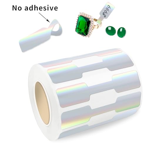 Yeachlaing 500 Stück Schmuck Etiketten Rolle für Halskette Ohrring Preis identifizieren, selbstklebende Silber Laser Leere Hantel Schmuck Aufkleber Etiketten für Armband, Ring, Kleidung Display Yeachlaing 500 Stück Schmuck Etiketten Rolle für Halskette Ohrring Preis identifizieren, selbstklebende Silber Laser Leere Hantel Schmuck Aufkleber Etiketten für Armband, Ring, Kleidung Display von Yeachlaing