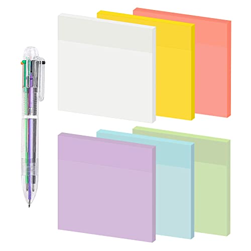 300 Blätter Haftnotizen Set,76x76mm Morandi Transparente Haftnotizen,Durchsichtige Sticky Notes,Super Wasserdicht Haftnotizen für Kennzeichnung Von Bürodokumenten Oder Büchern,für Schule, Büro,Küche von YeahBoom