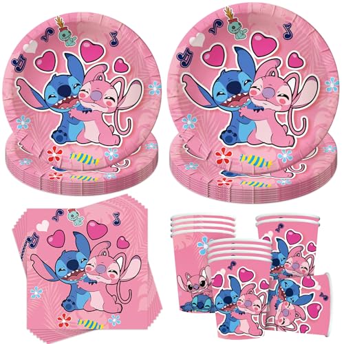 50 Stück Partygeschirr Set,Party Geschirrset,Mädchen Geburtstagsdeko Kit mit Teller Servietten Tassen,Thema Partygeschirr Set,Kindergeburtstag Mädchen für 10 Gäste (Rosa) von YeahBoom