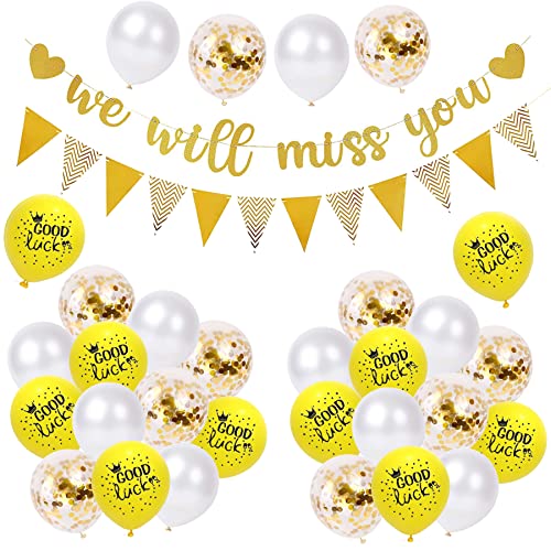 Abschieds Party Deko,Wir Werden Dich Vermissen Deko,We Will Miss You Banner,Dreieck Flagge Banner,Good luck Luftballons,Party-Zubehör zur Pensionierung,Deko für Rente Party and Abschiedsfeier Abschieds Party Deko,Wir Werden Dich Vermissen Deko,We Will Miss You Banner,Dreieck Flagge Banner,Good luck Luftballons,Party-Zubehör zur Pensionierung,Deko für Rente Party and Abschiedsfeier von YeahBoom
