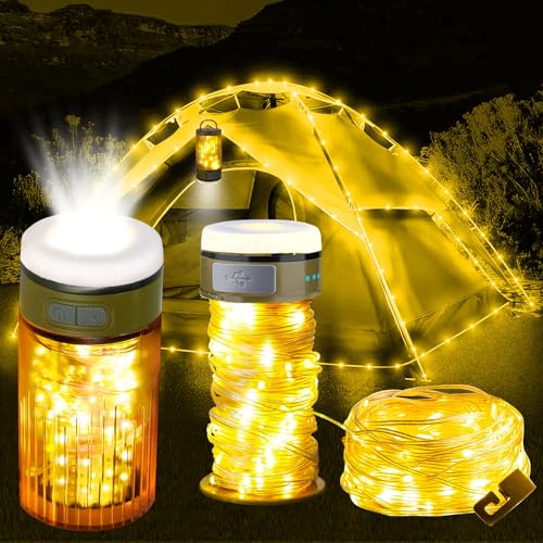Camping Lichterkette Aufrollbar,10MCamping Lichterkette,Outdoor String Lights mit 3 Beleuchtungsmodi,Tragbare Campinglampe,Wasserdichte Tragbare LED Lichterkette,Usb Wiederaufladbare Campinglampe Camping Lichterkette Aufrollbar,10MCamping Lichterkette,Outdoor String Lights mit 3 Beleuchtungsmodi,Tragbare Campinglampe,Wasserdichte Tragbare LED Lichterkette,Usb Wiederaufladbare Campinglampe von YeahBoom