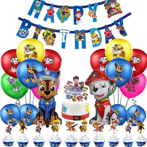 Helium Ballons Geburtstag Junge,Dog Geburtstag Girlande,Dog Hängen Wirbel Dekorationen,Luftballons Banner,Folienballon,Party Balloons Set,Dog Luftballons,Geburtstagsdeko Für Kinder 3 4 5 6 Jahre Junge von YeahBoom