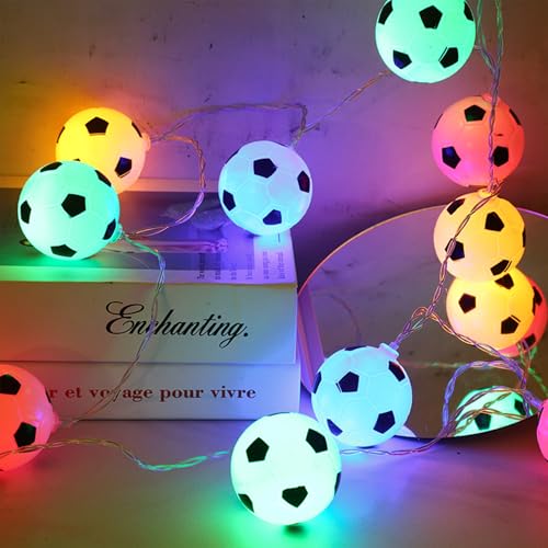 Fußball Lichterkette,1.5M 10LED Kinderzimmer Lichterkette,LED Lichterkette Fußball Design Batteriebetrieben,für Themenparty,Weihnachten,Inneneinrichtung,Party Deko Fußball Lichterkette,1.5M 10LED Kinderzimmer Lichterkette,LED Lichterkette Fußball Design Batteriebetrieben,für Themenparty,Weihnachten,Inneneinrichtung,Party Deko von YeahBoom