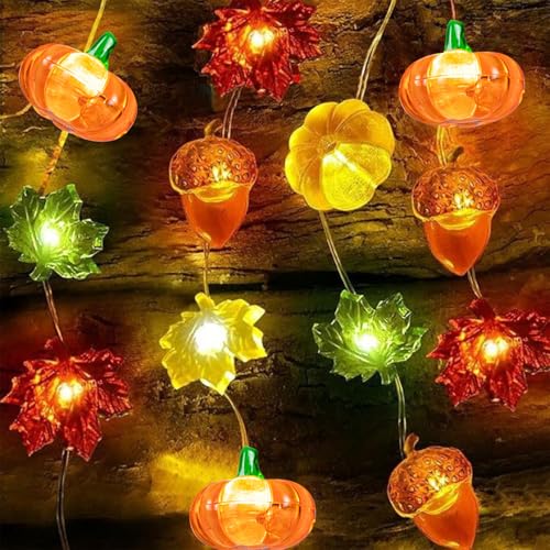 Herbst Lichterkette,2M 20LED Ahornblätter Lichterketten,Eicheln Lichterkette Herbs,Ahornblätter und Kürbis,Herbst Ahornblatt Kürbisse Lichterkette für Innen Außen Erntedankfest Halloween Deko Herbst Lichterkette,2M 20LED Ahornblätter Lichterketten,Eicheln Lichterkette Herbs,Ahornblätter und Kürbis,Herbst Ahornblatt Kürbisse Lichterkette für Innen Außen Erntedankfest Halloween Deko von YeahBoom