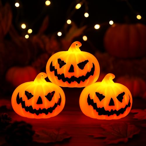 Herbstdeko Kürbis Deko mit LED Licht,3 Stück Figuren Herbst Dekoration Licht,Halloween Deko Kürbis,Kürbislaterne Beleuchtet für Tischdeko,Halloween Party,Garten Dekofigur Herbstdeko Kürbis Deko mit LED Licht,3 Stück Figuren Herbst Dekoration Licht,Halloween Deko Kürbis,Kürbislaterne Beleuchtet für Tischdeko,Halloween Party,Garten Dekofigur von YeahBoom