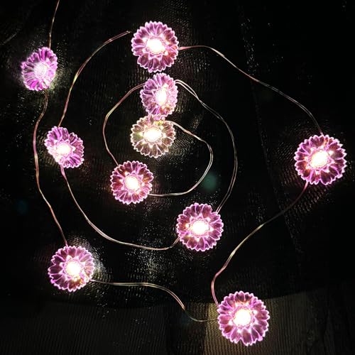 Lichterkette Blumen,5M 50LED Blumen-Lichterkette,Deko Blumen Lichterkette,Lichterkette Innen,LED Lichterkette für Garten Dekorationen,Hochzeit Patio Weihnachten Dekoration von YeahBoom