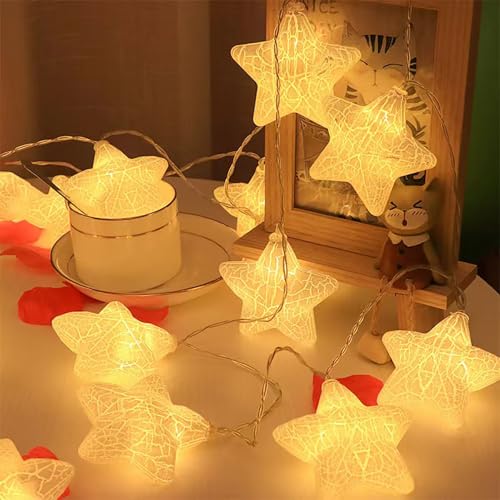 Lichterkette Sterne,1.5M 10 LED Warmweiß Lichterkette Batterie,Kinder Lichterkette,Lichterkette Kinderzimmer,LED Lichterkette Kinder,Batteriebetrieben,für Kinderzimmer Schlafzimmer Garten von YeahBoom
