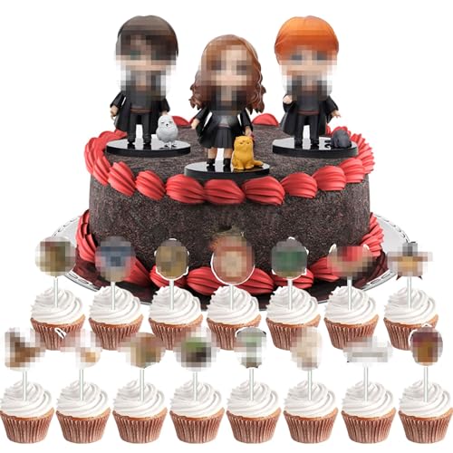 Tortendekoration Cake Topper Set,Cartoon Anime Figuren Geburtstag Tortendeko,Kuchenaufsatz,Muffin Geburtstag Deko,Kuchen Figuren Set für Junge Mädchen Cupcake Dekorationen Spielzeug von YeahBoom