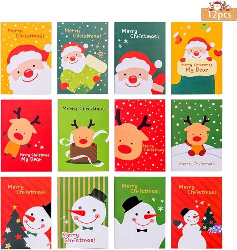 Notizblock Weihnachten,12 Mini Notizblöcke,Stobok Mini Notizbuch,Mini Notizblock Kinder,Kleine Notizblöcke für Kinder,Weihnachts Notizblöcke für Kinder - Adventskalender, Kindergeburtstag, Piñata von YeahBoom