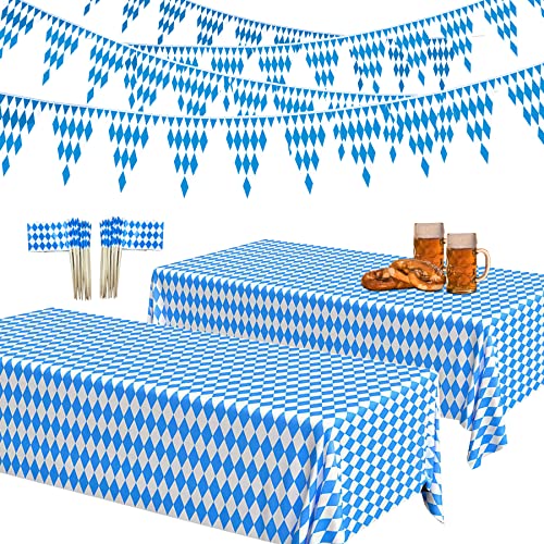 Oktoberfest Partydekorationen,2 Blau Weiß Bayernraute Partytischdecke+20m Bayerische Flagge Wimpel Banner +50 Zahnstocher Flagge,Bayerische Deko,Bayrisch Tischdeko,für Bierzelten Bier Festival München Oktoberfest Partydekorationen,2 Blau Weiß Bayernraute Partytischdecke+20m Bayerische Flagge Wimpel Banner +50 Zahnstocher Flagge,Bayerische Deko,Bayrisch Tischdeko,für Bierzelten Bier Festival München von YeahBoom