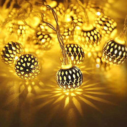YeahBoom 1.5M 10 Led Marokkanische Lichterkette,Lichterkette Draussen Weihnachten,Weihnacht Led Lampe Deko,Curtain Christmas Lights,Weihnachtsbeleuchtung Batterie Marokko von YeahBoom