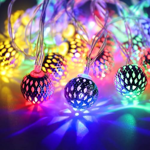 YeahBoom 1.5M 10 Led Marokkanische Lichterkette,Lichterkette Draussen Weihnachten,Weihnacht Led Lampe Deko,Curtain Christmas Lights,Weihnachtsbeleuchtung Batterie Marokko von YeahBoom