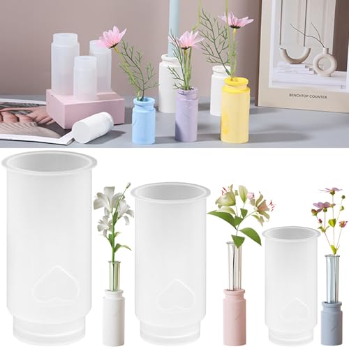 YeahBoom 3 Stück Vase Silikonform,Kerzenhalter Silikonform,DIY Vases Resin Formen,Kerzenhalter Epoxidharzformen,Epoxidharz Formen Moulds,Zur Herstellung von Vasen von YeahBoom
