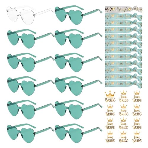 YeahBoom 36 Stück JGA Brille Team Braut Armbänder,Bride to Be Herz Brille Set,12Herz Sonnenbrille+12Bride Tattoo Aufkleber+12Bride Armband,Jungesellinnenabschied Frau Accessoires,JGA Deko Accessoires YeahBoom 36 Stück JGA Brille Team Braut Armbänder,Bride to Be Herz Brille Set,12Herz Sonnenbrille+12Bride Tattoo Aufkleber+12Bride Armband,Jungesellinnenabschied Frau Accessoires,JGA Deko Accessoires von YeahBoom
