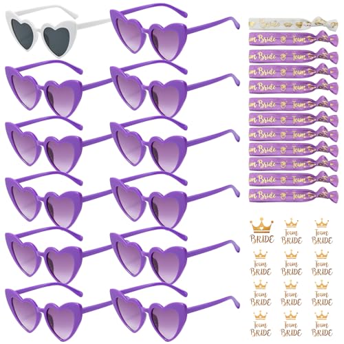 YeahBoom 36 Stück JGA Brille Team Braut Armbänder,Bride to Be Herz Brille Set,12Herz Sonnenbrille+12Bride Tattoo Aufkleber+12Bride Armband,Jungesellinnenabschied Frau Accessoires,JGA Deko Accessoires YeahBoom 36 Stück JGA Brille Team Braut Armbänder,Bride to Be Herz Brille Set,12Herz Sonnenbrille+12Bride Tattoo Aufkleber+12Bride Armband,Jungesellinnenabschied Frau Accessoires,JGA Deko Accessoires von YeahBoom