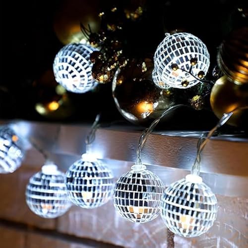 YeahBoom 10 LED Discokugel Lichterkette,150cm Spiegelkugel String Lichter,Disco Ball String Lights,Disco Party Light,Disco Spiegel Ball Lights,Mini Disco Balls Ornaments,Lichterkette Weihnachtslampe YeahBoom 10 LED Discokugel Lichterkette,150cm Spiegelkugel String Lichter,Disco Ball String Lights,Disco Party Light,Disco Spiegel Ball Lights,Mini Disco Balls Ornaments,Lichterkette Weihnachtslampe von YeahBoom