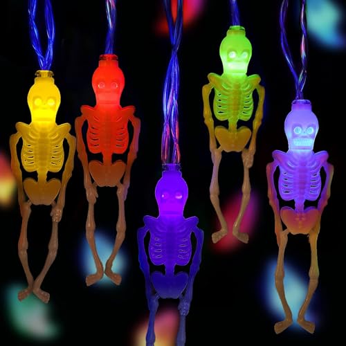 YeahBoom Halloween Lichterketten Skelette Lichter,1.5M 10 LEDs Halloween Schädel Lichterkette,Schädel Dekoartikel Leuchtend,Batteriebetriebene,Skelette Lichterketten für Außen und Innen YeahBoom Halloween Lichterketten Skelette Lichter,1.5M 10 LEDs Halloween Schädel Lichterkette,Schädel Dekoartikel Leuchtend,Batteriebetriebene,Skelette Lichterketten für Außen und Innen von YeahBoom
