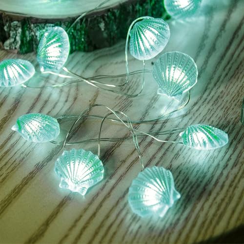 YeahBoom Lichterkette Meerestiere,2M 20LED Thema Meeresleben Lichterkette,Muscheln Design,Batteriebetrieben,für Kinderzimmer Party Geburtstagsdeko von YeahBoom