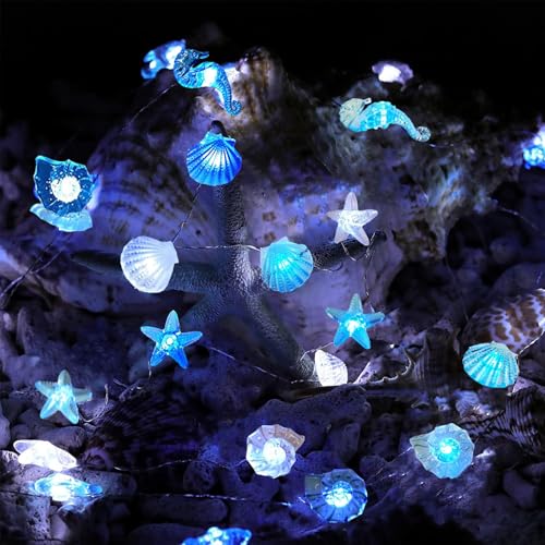 YeahBoom Lichterkette Meerestiere,300CM 30LED Thema Meeresleben Lichterkette Batteriebetrieben,Seepferdchen Seestern Wellhornschnecken Muscheln Lichterkette,für Kinderzimmer Party Geburtstagsdeko YeahBoom Lichterkette Meerestiere,300CM 30LED Thema Meeresleben Lichterkette Batteriebetrieben,Seepferdchen Seestern Wellhornschnecken Muscheln Lichterkette,für Kinderzimmer Party Geburtstagsdeko von YeahBoom