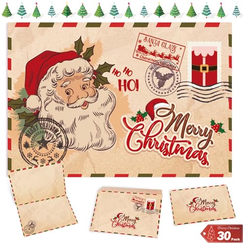 YeahBoom Weihnachtskarten mit Umschlag(15er Set),Christmas Postkarte mit Umschlägen,Einladungskarten Weihnachtsfeier,Umschläge Weihnachten,Karten Weihnachten Set,Postkarten für Weihnachten von YeahBoom
