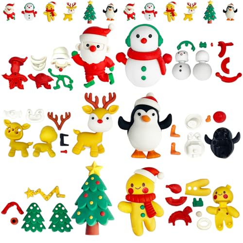 YeahBoom Weihnachten Radiergummi Set,24 Stück Puzzle Radiergummis Set,Neuartiger Radiergummi für Kinder YeahBoom Weihnachten Radiergummi Set,24 Stück Puzzle Radiergummis Set,Neuartiger Radiergummi für Kinder von YeahBoom