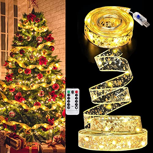 YeahBoom Weihnachtsband Lichter,5M 50 LED Glänzende Band Lichterkette,Schleife Weihnachtsbaum Lichter,Weihnachtsbaum Band,für Indoor Outdoor Weihnachtsbaumschmuck,Party,Hochzeit,Urlaubsdeko YeahBoom Weihnachtsband Lichter,5M 50 LED Glänzende Band Lichterkette,Schleife Weihnachtsbaum Lichter,Weihnachtsbaum Band,für Indoor Outdoor Weihnachtsbaumschmuck,Party,Hochzeit,Urlaubsdeko von YeahBoom