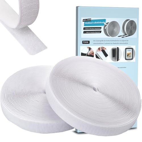 Klettband Selbstklebend Extra Stark, 10Mx2cm Weiß Doppelseitig Klettband Mit Klettverschluss Breit Selbstklebendes Klet Flauschband Und Hakenband Tape Für Fliegengitter, Couch-Kissen Klettband Selbstklebend Extra Stark, 10Mx2cm Weiß Doppelseitig Klettband Mit Klettverschluss Breit Selbstklebendes Klet Flauschband Und Hakenband Tape Für Fliegengitter, Couch-Kissen von YeahWhee