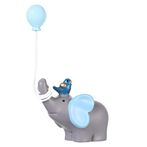 YeahiBaby Harz Kuchen Dekoration Elefant mit Ballons für Hochzeit Geburtstag Torten Verzierung (Blau) von YeahiBaby