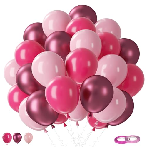 Luftballons Fuchsia Pink, 50 Stück Helium Hot Pink Creme Mit Metallic Rosa Latex Ballons, Macaron Partyballon Geburtstag Deko Für Mädchen Frauen Themenpartys Hochzeit Luftballons Fuchsia Pink, 50 Stück Helium Hot Pink Creme Mit Metallic Rosa Latex Ballons, Macaron Partyballon Geburtstag Deko Für Mädchen Frauen Themenpartys Hochzeit von Yealiely